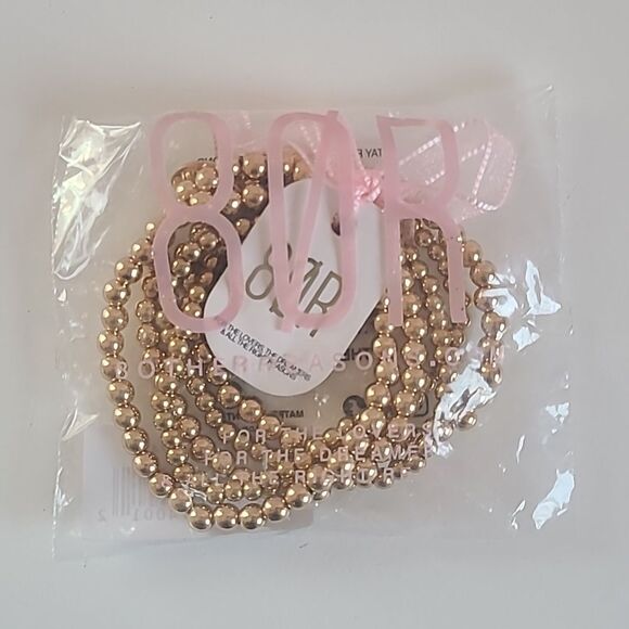 8 Other Reasons Set of 5 Beaded Bracelets Gold Tone - Picture 2 of 5